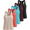 image:image5 Pack Womens Dry Fit Racerback Tank Tops Sleeveless Athletic Workout Gym  Available In Plus Size Stretchy Moisture Wicking Muscle Activewear Yoga Pilates Running Hiking Exercise BreathableSet 4