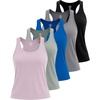 image:image5 Pack Womens Dry Fit Tank Tops Sleeveless Athletic Workout Gym Yoga  Available In Plus Size Moisture Wicking Racerback Running Pilates Tennis Hiking Muscle Activewear Exercise SportsSet 2