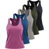 image:image5 Pack Womens Dry Fit Tank Tops Sleeveless Athletic Workout Gym Yoga  Available In Plus Size Moisture Wicking Racerback Running Pilates Tennis Hiking Muscle Activewear Exercise SportsSet 3