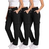 image:imageLadies Fleece Cargo Open Bottom SweatpantSolid Black  Solid Black  Solid Black