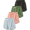image:imageReal Essentials 4 Pack Womens Flowy Dry Fit Running Short  Spandex Underneath Athletic Workout Gym Shorts Plus AvailableSet 8