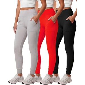 image:image3 Pack Womens Jogger Leggings High Waisted Yoga Workout Sweatpants Pockets  Available in Plus Size Gym Running Track Pilates Athletic Pants Work Travel Lounge Wear Jogging Cuffed Ankle SoftSet 6