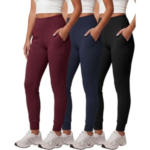 image:image3 Pack Womens Jogger Leggings High Waisted Yoga Workout Sweatpants Pockets  Available in Plus Size Gym Running Track Pilates Athletic Pants Work Travel Lounge Wear Jogging Cuffed Ankle SoftSet 11