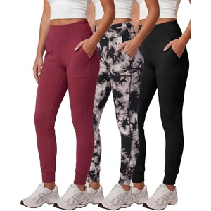 image:image3 Pack Womens Jogger Leggings High Waisted Yoga Workout Sweatpants Pockets  Available in Plus Size Gym Running Track Pilates Athletic Pants Work Travel Lounge Wear Jogging Cuffed Ankle SoftSet 7