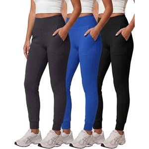 image:image3 Pack Womens Jogger Leggings High Waisted Yoga Workout Sweatpants Pockets  Available in Plus Size Gym Running Track Pilates Athletic Pants Work Travel Lounge Wear Jogging Cuffed Ankle SoftSet 3