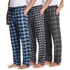 image:image3 Pack Mens Cotton Flannel Pajama Pants Lounge Sleep PJ Bottoms Pockets  Available In Big amp Tall Sleepwear Loungewear Plaid Drawstring Elastic Waist Soft Warm Cozy Comfy PJs Gifts For MenFlannel Set 4