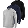 image:image3 Pack Mens Fleece Pullover Sweatshirt Long Sleeve Crewneck Soft Sweater  Available in Big amp Tall Cotton Blend Athletic Gym Workout Casual Plain Cozy Plush Comfy LightweightSet 11