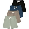 image:image4 Pack Boys French Terry Shorts Cotton with Pockets Youth Kids LoungeSet 6
