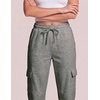 image:image3 Pack Womens Fleece Cargo Pants Sweatpants Casual Baggy Lounge PocketsSolid Black  Charcoal Heather  Grey Heather