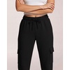 image:image3 Pack Womens Fleece Cargo Pants Sweatpants Casual Baggy Lounge PocketsSolid Black  Solid Black  Solid Black
