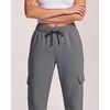 image:image3 Pack Womens Fleece Cargo Pants Sweatpants Casual Baggy Lounge PocketsSolid Black  Solid Navy Blazer  Solid Quiet Shade