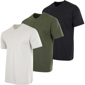 image:image3 Pack Mens Cotton Henley Shirts Short Sleeve Button Up Casual Work LoungeShort Sleeve  Set 3