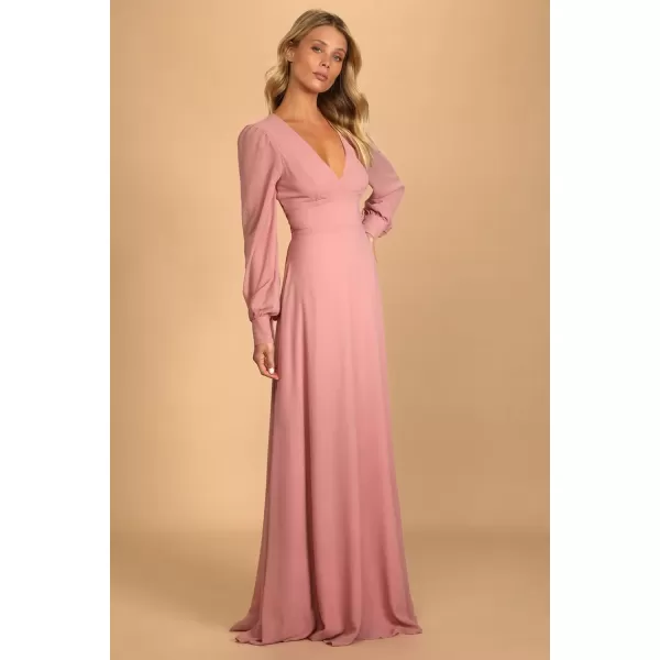 Youjiayi V Neck Bridesmaid Dresses with Sleeves Long Chiffon Formal Dresses for Women ALine Backless Evening GownsFuchsia