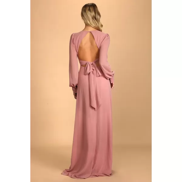 Youjiayi V Neck Bridesmaid Dresses with Sleeves Long Chiffon Formal Dresses for Women ALine Backless Evening GownsRust Red