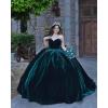 imageYoujiayi Princess Velvet Quinceanera Dresses with Bow Sparkly Beaded Sweet 16 Dresses for Women Off Shoulder Long Ball GownDark Burgundy