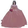 imageYoujiayi Princess Velvet Quinceanera Dresses with Bow Sparkly Beaded Sweet 16 Dresses for Women Off Shoulder Long Ball GownCameo Brown