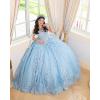imageYoujiayi 3D Floral Quinceanera Dresses with Bow Off Shoulder Lace Appliques Sweet 16 Dresses Sparkly Beaded Long Ball GownPeach