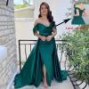 imageYoujiayi Off Shoulder Satin Prom Dresses Long Evening Gowns Women Formal Elegant Pleated Party DressNavy Blue