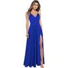 imageYoujiayi Spaghetti Strap Bridesmaid Dresses with Slit Long Satin Formal Evening Dress ALine V Neck Party Gowns for WomenRoyal Blue