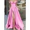 imageYoujiayi Off Shoulder Prom Dresses with Pockets Long Satin Formal Dresses for Women Sweetheart Evening Party Gowns with SlitMint