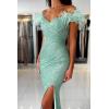 imageYoujiayi Sparkly Long Sequin Prom Dress with Feather Off Shoulder Mermaid Dress with Slit Sweetheart Evening Gowns for WomenGold