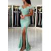 imageYoujiayi Sparkly Long Sequin Prom Dress with Feather Off Shoulder Mermaid Dress with Slit Sweetheart Evening Gowns for WomenNavy Blue