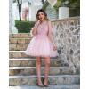 imageYoujiayi 3D Butterfly Homecoming Dresses Sparkly Floral Tulle DAMA Dresses for Quinceanera Sequin Short Prom Dress for TeensDeep Burgundy