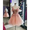 imageYoujiayi 3D Butterfly Homecoming Dresses Sparkly Floral Tulle DAMA Dresses for Quinceanera Sequin Short Prom Dress for TeensLavender Deep