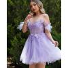 imageYoujiayi 3D Butterfly Homecoming Dresses Sparkly Floral Tulle DAMA Dresses for Quinceanera Sequin Short Prom Dress for TeensPeach