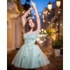 imageYoujiayi 3D Butterfly Short Homecoming Dresses for Teens Off Shoulder DAMA Dresses for Quinceanera Glitter Sequin Prom DressDusty Sage