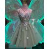imageYoujiayi 3D Floral Short Homecoming Dresses for Teens Spaghetti Straps DAMA Dress for Quinceanera Puffy Tulle Short Ball GownGold
