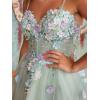 imageYoujiayi 3D Floral Short Homecoming Dresses for Teens Spaghetti Straps DAMA Dress for Quinceanera Puffy Tulle Short Ball GownGold