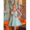 imageYoujiayi 3D Floral Short Homecoming Dresses for Teens Spaghetti Straps DAMA Dress for Quinceanera Puffy Tulle Short Ball GownGold