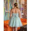 imageYoujiayi 3D Floral Short Homecoming Dresses for Teens Spaghetti Straps DAMA Dress for Quinceanera Puffy Tulle Short Ball GownGold