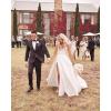 imageYoujiayi ALine Satin Wedding Dresses for Bride Long V Neck Pleated Wedding Gowns Side Split Bridal Dress for WomenChampagne