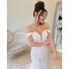 imageYoujiayi Mermaid Wedding Dresses for Bride Long Off Shoulder Bridal Gowns with Train A Line Lace Appliques Wedding Ball GownLavender
