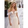 imageYoujiayi Off Shoulder Lace Wedding Dresses for Bride Puffy Tulle Bridal Gown with Train Long V Neck Wedding Gown for WomenSky Blue