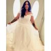 imageYoujiayi Off Shoulder Wedding Dresses for Bride Lace Appliques Bridal Dresses with Train Princess Tulle Wedding Ball GownBlush Pink