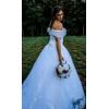 imageYoujiayi Off Shoulder Wedding Dresses for Bride Lace Appliques Bridal Gown for Women Princess A Line Wedding Ball GownLight Blue