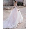 imageYoujiayi Princess Long Sleeve Wedding Dresses for Bride Long Lace Bridal Gown with Train Puffy Tulle Wedding Gowns for WomenWhite