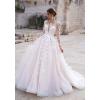 imageYoujiayi Princess Long Sleeve Wedding Dresses for Bride Long Lace Bridal Gown with Train Puffy Tulle Wedding Gowns for WomenWhite
