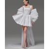 imageYoujiayi Satin Homecoming Dresses for Teens Square Neck DAMA Dresses for Quinceanera Short Wedding Dresses with Bow TrainGold