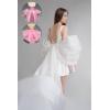 imageYoujiayi Satin Homecoming Dresses for Teens Square Neck DAMA Dresses for Quinceanera Short Wedding Dresses with Bow TrainNavy