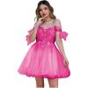 imageYoujiayi 3D Butterfly Homecoming Dresses Sparkly Floral Tulle DAMA Dresses for Quinceanera Sequin Short Prom Dress for TeensHot Pink