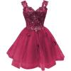 imageYoujiayi 3D Butterfly Short Homecoming Dresses for Teens Off Shoulder DAMA Dresses for Quinceanera Glitter Sequin Prom DressBerry