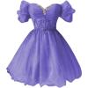 imageYoujiayi Off Shoulder Homecoming Dresses for Teens Sparkly Lace Tulle DAMA Dress for Quinceanera Beaded Short Prom GownLavender Deep