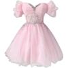 imageYoujiayi Off Shoulder Homecoming Dresses for Teens Sparkly Lace Tulle DAMA Dress for Quinceanera Beaded Short Prom GownLight Pink