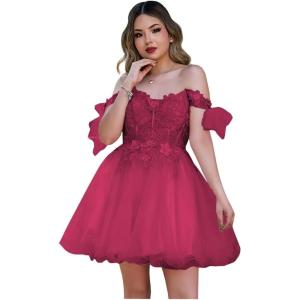 imageYoujiayi 3D Butterfly Homecoming Dresses Sparkly Floral Tulle DAMA Dresses for Quinceanera Sequin Short Prom Dress for TeensBerry