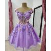 imageYoujiayi 3D Butterfly Short Homecoming Dresses for Teens Off Shoulder DAMA Dress for Quinceanera Puffy Tulle Short Prom GownDeep Burgundy