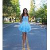 imageYoujiayi Ruffle Tulle Homecoming Dresses for Teens Sparkly Lace Short Prom Dress Spaghetti Strap DAMA Dress for WomenYellow Dark
